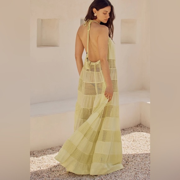 Anthropologie Sheer Lace Tiered Midi Dress - Picture 4 of 5